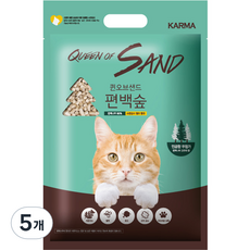 카르마 퀸오브샌드 편백나무 고양이 모래, 5개, 6L