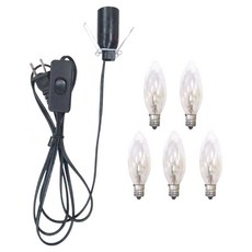 瑰麗寶 開關電線材料包15w燈泡材料5顆組 170cm燈具組裝DIY材料, 1組