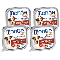 MonGe 瑪恩吉 成犬 倍愛滿滿蔬果 主食犬餐盒, 羊肉 + 蘋果, 100g, 4盒