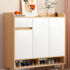 Horla 賀啦 生活家具用品 鞋櫃 三門 原木色 100 x 90 x 30cm，玄關收納好幫手, 原木