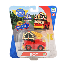 ROI TOYS 合金車系列 ROY 消防車玩具, 2吋合金小車, 高人氣卡通角色, 羅伊, 1個