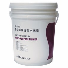 KINGCAT 貓王油漆 多功能彈性防水底漆 K1-100HV, 超級優質多用途底漆, 極佳的附著力, 100%水性, 耐候性佳, 5加侖, 白色乳液, 1桶