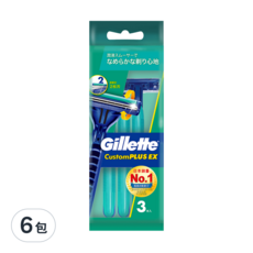 Gillette 吉列 長柄潤滑輕便刀, 3支, 6包