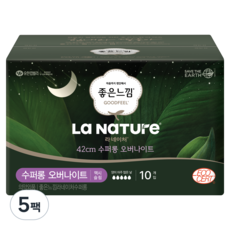 라네이처 좋은느낌 네이처백 수퍼롱 생리대, 10개입, 5개