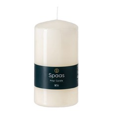 SPAAS 無香圓柱蠟燭, 米色, 540g, 1個
