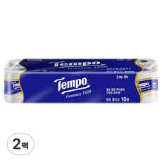 Tempo 천연펄프 3겹 고급롤화장지, 24m, 10롤, 2개