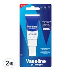 Vaseline 凡士林護唇膏 - 高度滋潤保濕, 經典無香, 10g, 2條
