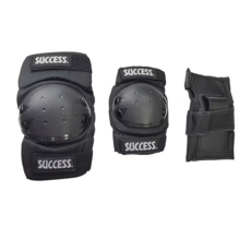 SUCCESS 成功 三合一溜冰護具組, 護膝護肘護腕各一對, M(手肘19~23cm 膝蓋23~27cm), 黑色, 1組