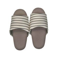 i Slippers 療癒系 舒活家居拖鞋 兒童款, 厚軟舒適, 輕盈抗滑, 3M吸濕排汗, 台灣製, 純白條紋, 22