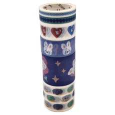 CARD LOVER 信的戀人 彩虹之境紙膠帶 6件組 30mm x 2m + 15mm x 2m + 5mm x 2m, 少女的寶藏, 1組