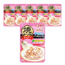 INABA CIAO 啾嚕 鰹魚燒晚餐包 幼貓用 (鰹魚+柴魚片+干貝口味) 50g, 鰹魚 + 干貝 + 柴魚, 6包