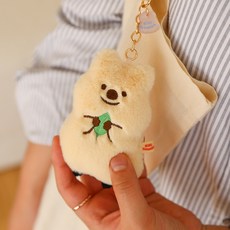 모찌타운 키키쿼카 쁘띠 키링 가방고리 인형, 16cm, 하삐(크림), 1개