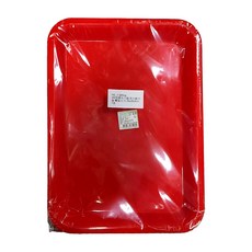 百貨King 350紅色塑膠長方盤 (35x26x3cm) - 耐用易清潔，多用途餐盤/托盤, 35 x 26 x 3cm, 紅色, 1個