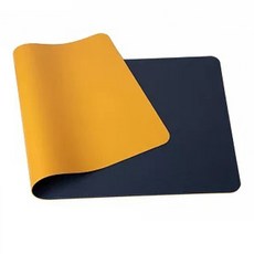 ezlife 雙面拼色防水皮革滑鼠墊/餐桌墊 70x35cm 黃色+寶藍色, 黃色 + 寶藍色, 1個
