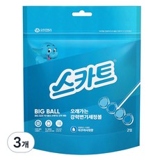 스카트 오래가는 강력 변기 세정볼 아쿠아샤워향 2p, 120g, 3개