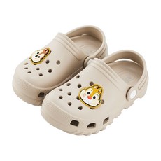 CHIP 'N' DALE 奇奇蒂蒂 童 DN防水洞洞涼鞋 - 親子系列, 可愛立體造型, 輕量舒適, 防水易乾, 22, 奶茶奇蒂