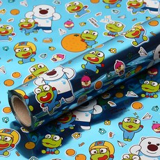 코코플러스 위드 뽀로로 증착롤 포장지 26.5cm x 12m, 블루, 1개 블루, 1개