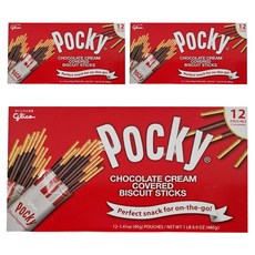 glico 格力高 Pocky 百奇 巧克力棒, 12包Set, 完美零食, 40g, 3盒