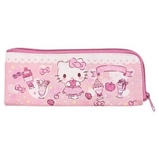 Skater Hello Kitty L型拉鍊餐具袋 水果冰 8.5*21.5*2cm, 1個