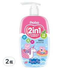 Probo 博寶兒 植萃洗髮沐浴露, 2合1 艾草香氛 溫和低敏配方, 500ml, 2瓶