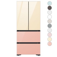 [색상선택형] 삼성전자 비스포크 김치플러스 키친핏 4도어 냉장고 420L 방문설치, 글램