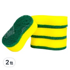 楓康 弧型海綿菜瓜布, 細緻綿密海綿, 單手好掌握, 好施力, 清潔迅速起泡, 4個, 2包