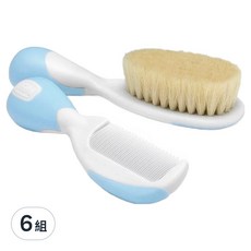 Chicco 嬰兒專用髮梳組, 天然山羊髮毛, 柔軟抗靜電, 6組