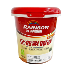 RAINBOW 虹牌油漆 全效乳膠漆, 天然氣味/無毒環保/長效抗菌/塗膜細緻, 白色1501, 1L, 1罐