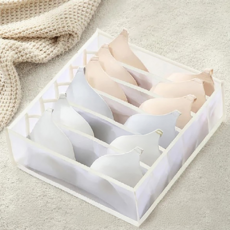 SOG購物 加厚款內衣褲襪收納盒 6格, 米色, 抽屜分隔整理，節省空間, 1個