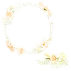 Rumours 朱莉婭自婚花冠+髮夾別針套組 HRC306, 象牙+桃子