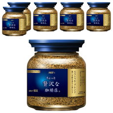 AGF 微奢華咖啡店 香醇咖啡罐 藍金, 80g, 6罐