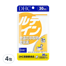 DHC 金盞花萃取物葉黃素, 30日份, 含維生素E, 黑醋栗精華, 30顆, 0.32g, 4包