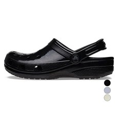 crocs 卡駱馳 男女通用經典高亮漆皮涼鞋, 黑色(209609-001), 290