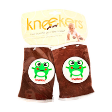 ah goo baby Kneekers 寶寶爬行護膝 Set, 青蛙款, 咖色 青蛙, 1組