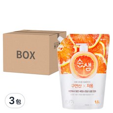 Soonsaem 檸檬酸蔬果碗盤洗潔劑補充包 葡萄柚香 3包, 1.6L