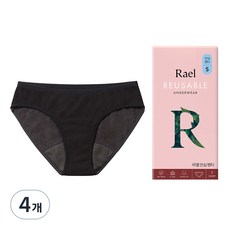 Rael 여성용 리유저블 안심 팬티, S, 1개입, 4개