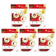 스카치 테이프 디스펜서 581D 18mm x 15mm 1개 + 550리필 18mm x 30mm 3개, 투명, 5세트