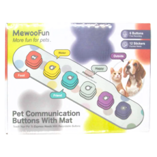 MewooFun 喵乎汪也 寵物錄音訓練按鈕 Set, 可重複錄音, 附贈貼紙, DIY, 1組