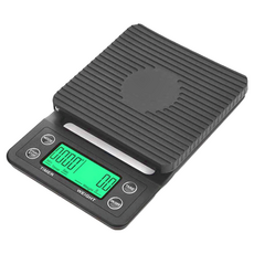 REQIR 3kg咖啡秤電池款計時, 簡約美觀外型, LED液晶面板, 單位轉換, 精準秤重, 1個