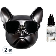 엠퓨처 차량용 불독 방향제 매트스페이스그레이 + 오일 15ml + 클립 3cm + 오일솜 세트, 블랙베리베이, 2세트