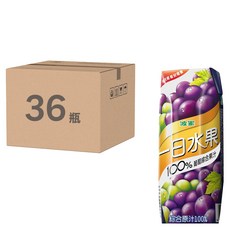 波蜜 一日水果 100% 葡萄綜合果汁, 250ml, 36入