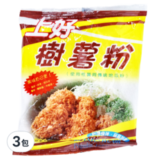 上好 樹薯粉, 使用性質同傳統地瓜粉，適用於油炸、裹粉, 200g, 3包