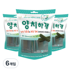 양치하개 강아지 양치껌 14p, 녹차, 6개 - 양치하개