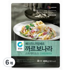 청정원 베이컨 앤 까망베르 까르보나라 스파게티소스, 250g, 6개