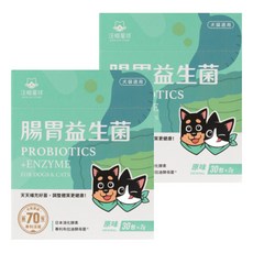 DOG CAT STAR 汪喵星球 犬貓用 腸胃益生菌, 30包 x 2g, 70億專利益菌, 支持腸胃功能, 增強免疫力, 2盒