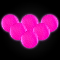 루퍼트 LED 야광 야간 라운딩 발광 골프공, 핑크, 6개