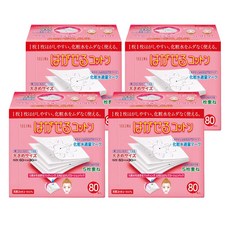 Cotton labo 五層可撕型敷面化妝棉 Set, 80枚入 天然棉100% 60mm x 80mm, 80片, 4盒