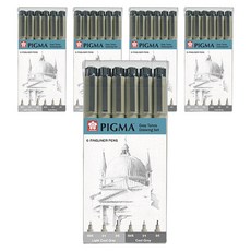 SAKURA 櫻花 PIGMA MICRON 筆格邁 櫻花figma微米灰色彩色繪圖套裝, 5組, 淺冷灰色, 冷灰色