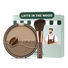 IPKN Latte holic雙色修容餅+修容刷, 02 Oat Brown, 1組