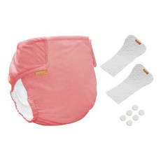 SIKAER 喜可褲 DB500型環保布尿褲, 附吸尿墊*2+魔術圓扣*6, 適用於16公斤以下嬰幼兒, 粉紅色, 1組